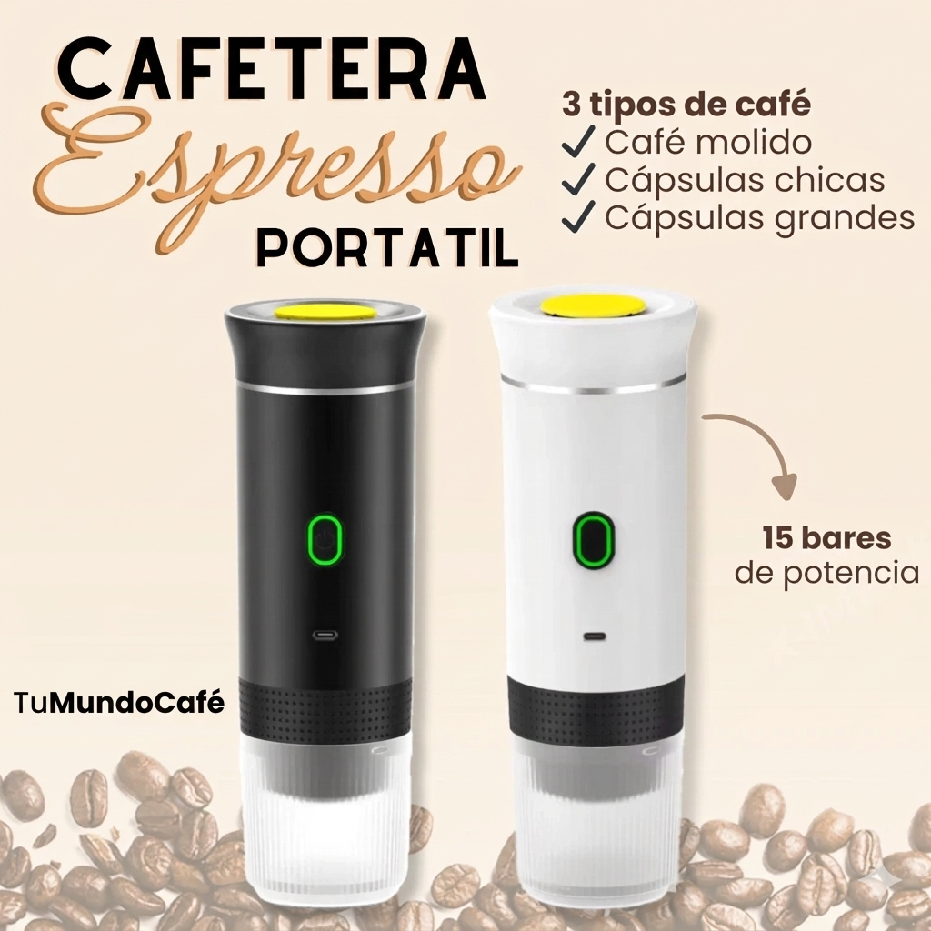 Cafetera Espresso Portátil 3‑en‑1
