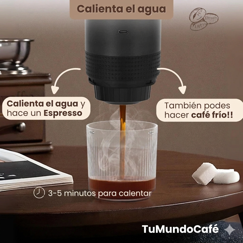 Cafetera Espresso Portátil 3‑en‑1